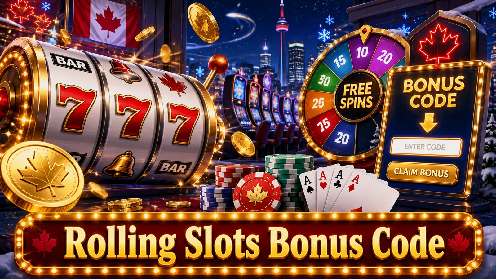 Rolling Slots Bonus Code content banner